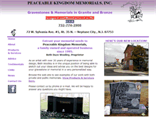 Tablet Screenshot of peaceablekingdommemorials.com